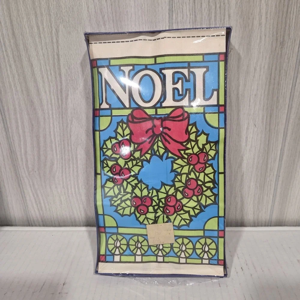 Vtg Noel Christmas Paper Lantern Luminarias & Candles NIB (12) Stainglass
